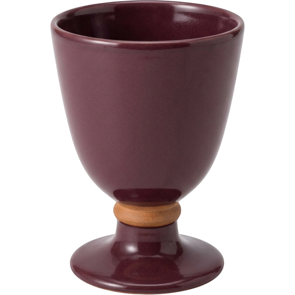 Ympxj Low Stem Ceramic Water Goblet 10 oz Plum Clay Band - Product view