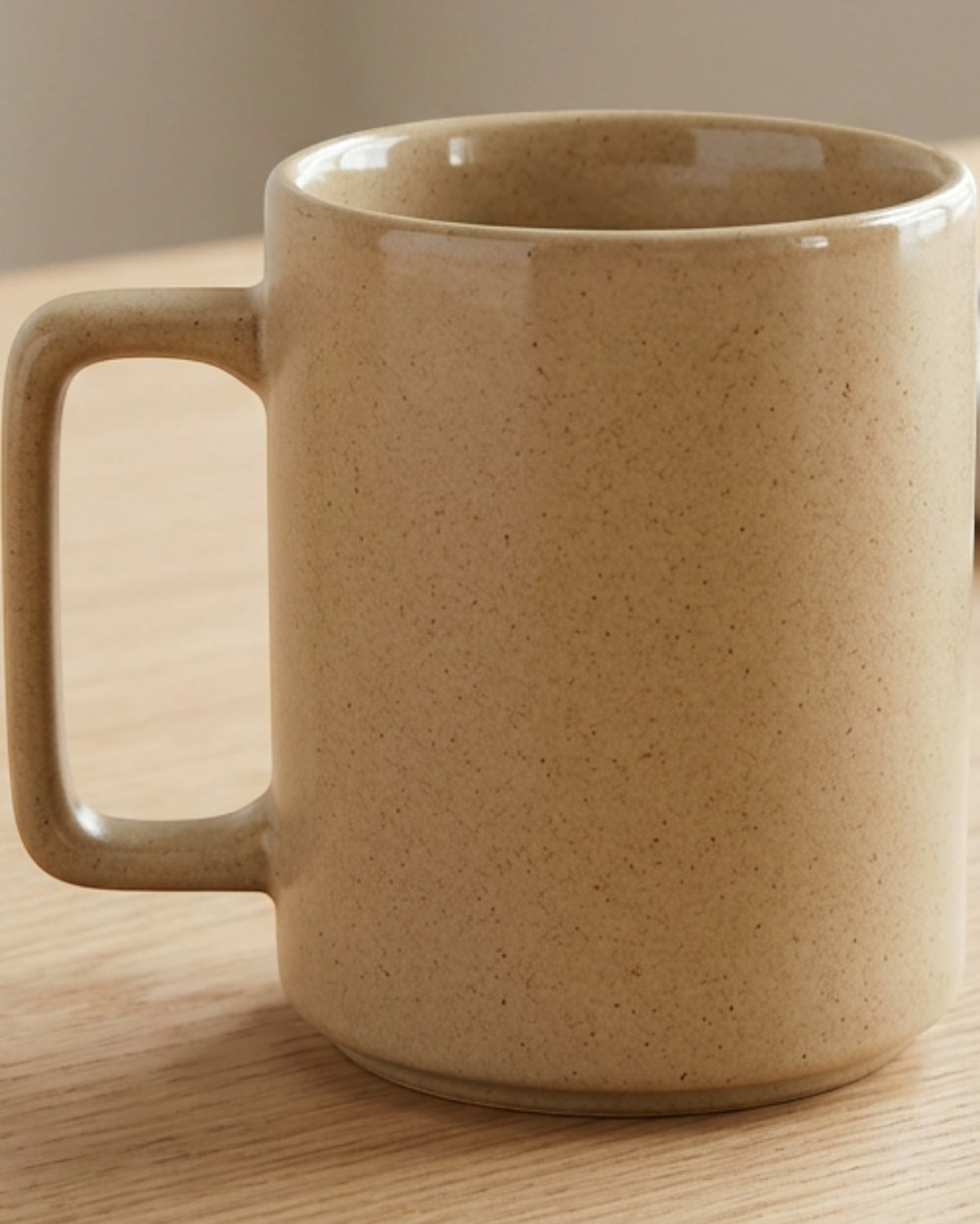 Ympxj Square Handle Ceramic Water Cup 15 oz Oat - Lifestyle view